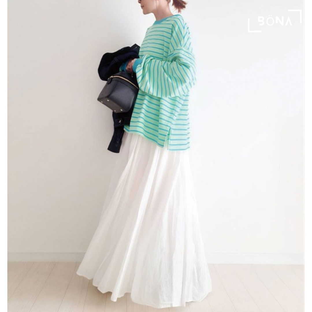 Lowy by Corners 糖果色系橫間上衣 Candy Color Volume Long Sleeve Top