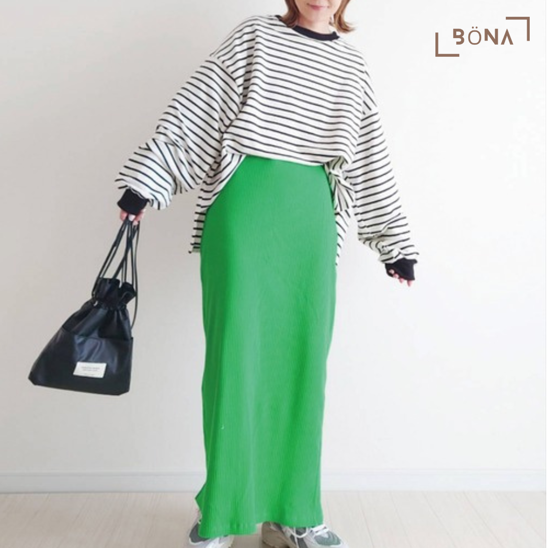 Lowy by Corners 糖果色系橫間上衣 Candy Color Volume Long Sleeve Top