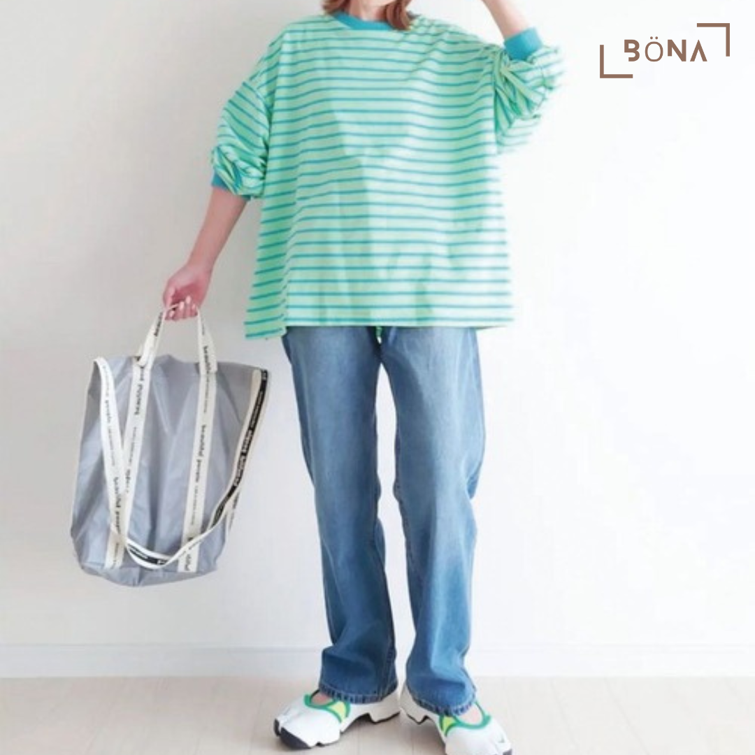 Lowy by Corners 糖果色系橫間上衣 Candy Color Volume Long Sleeve Top