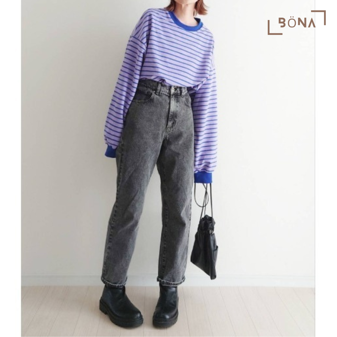 Lowy by Corners 糖果色系橫間上衣 Candy Color Volume Long Sleeve Top