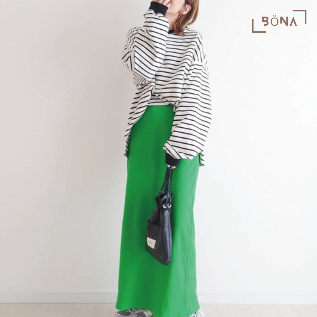 Lowy by Corners 糖果色系橫間上衣 Candy Color Volume Long Sleeve Top