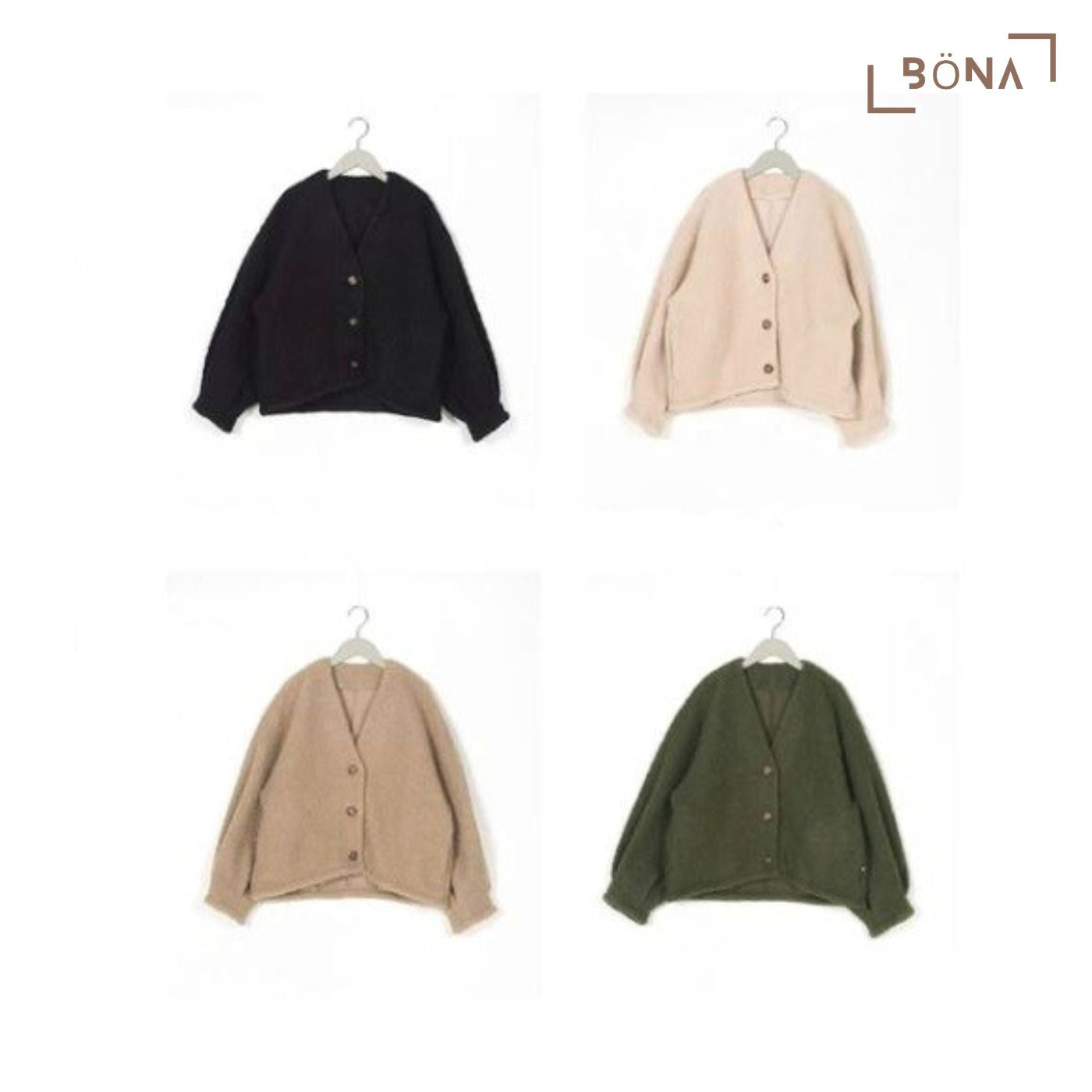 人造環羊毛繭形開衫夾克外套 Faux Ring Wool Cocoon Cardigan Jacket Outerwear