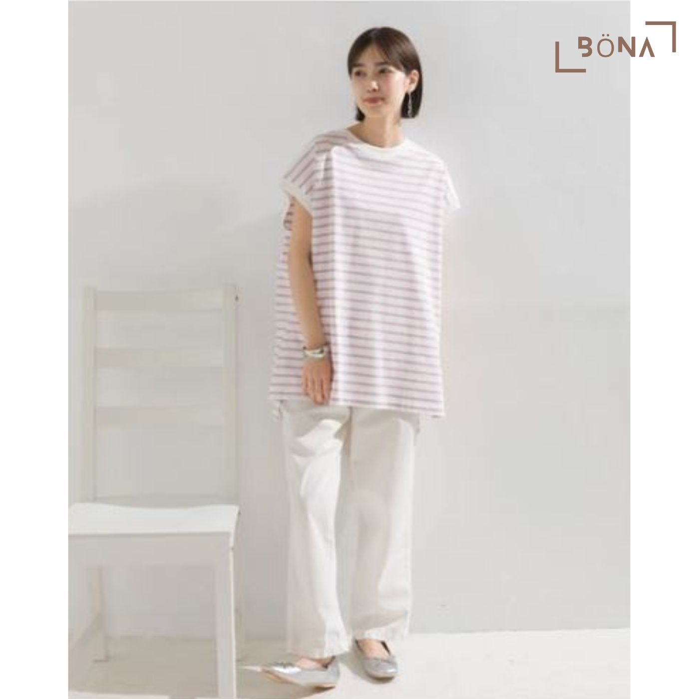 無袖T裇 Big Sleeveless Border T-shirt