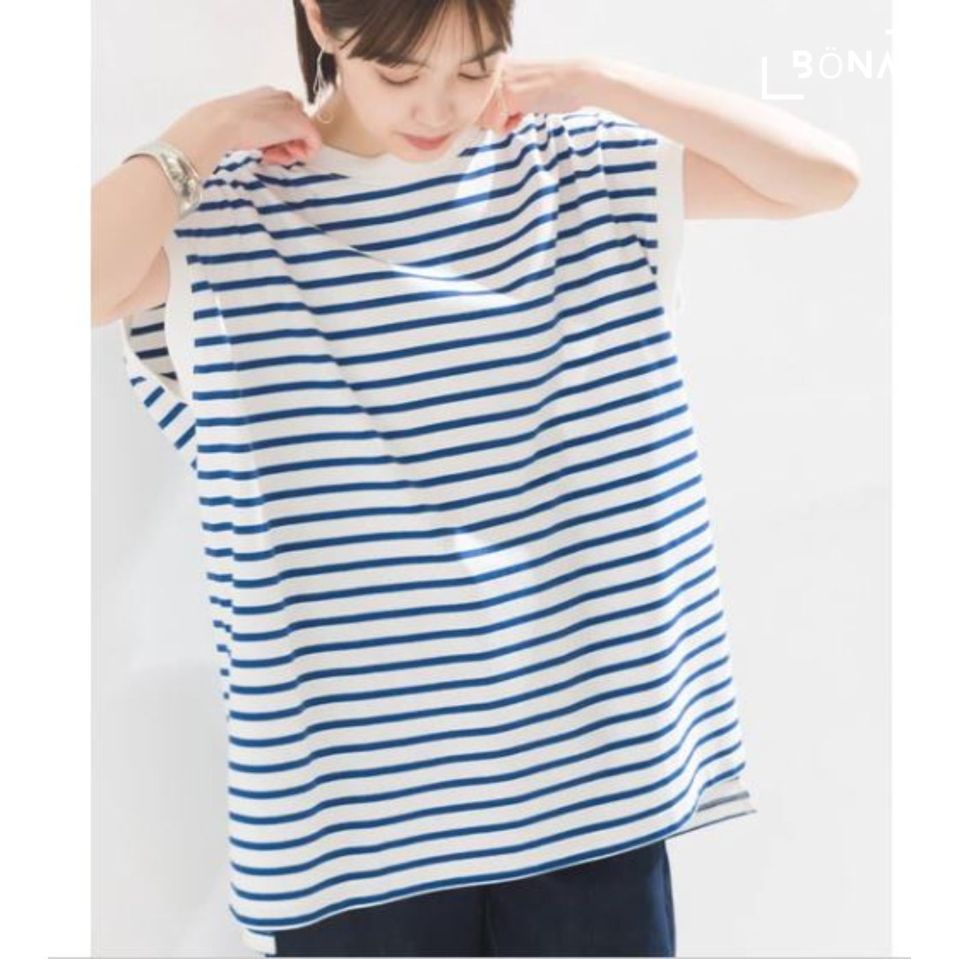 無袖T裇 Big Sleeveless Border T-shirt