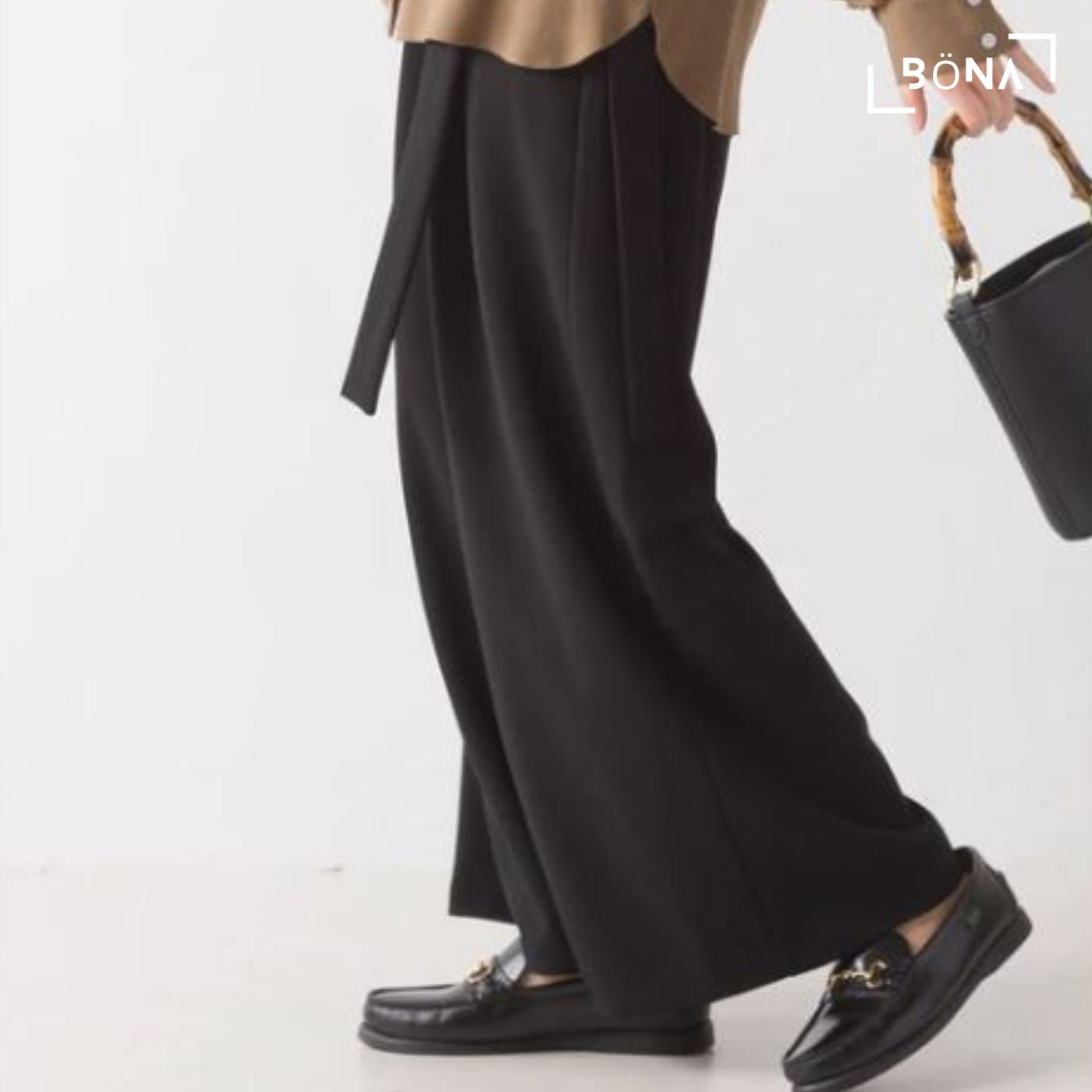 剪裁斜紋褶寬褲 Cut Twill Tuck Wide Pants