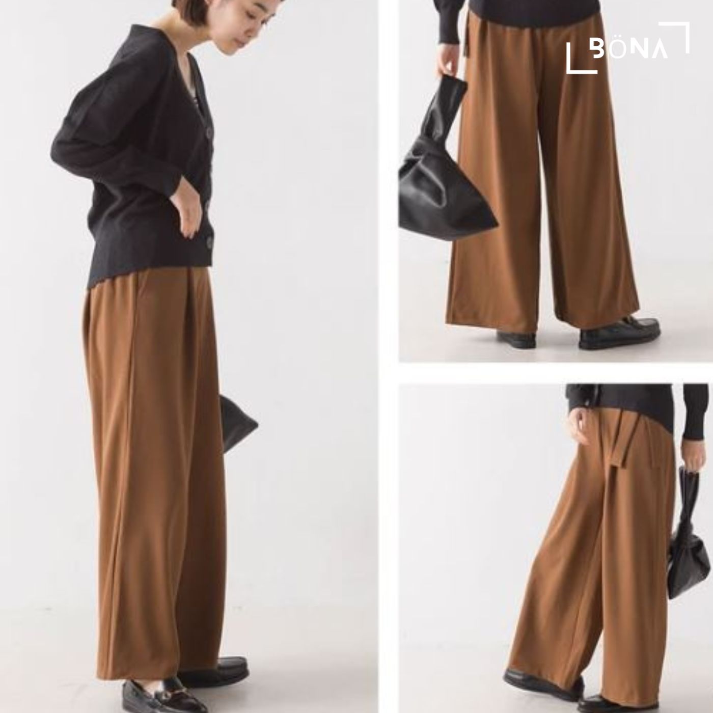 剪裁斜紋褶寬褲 Cut Twill Tuck Wide Pants