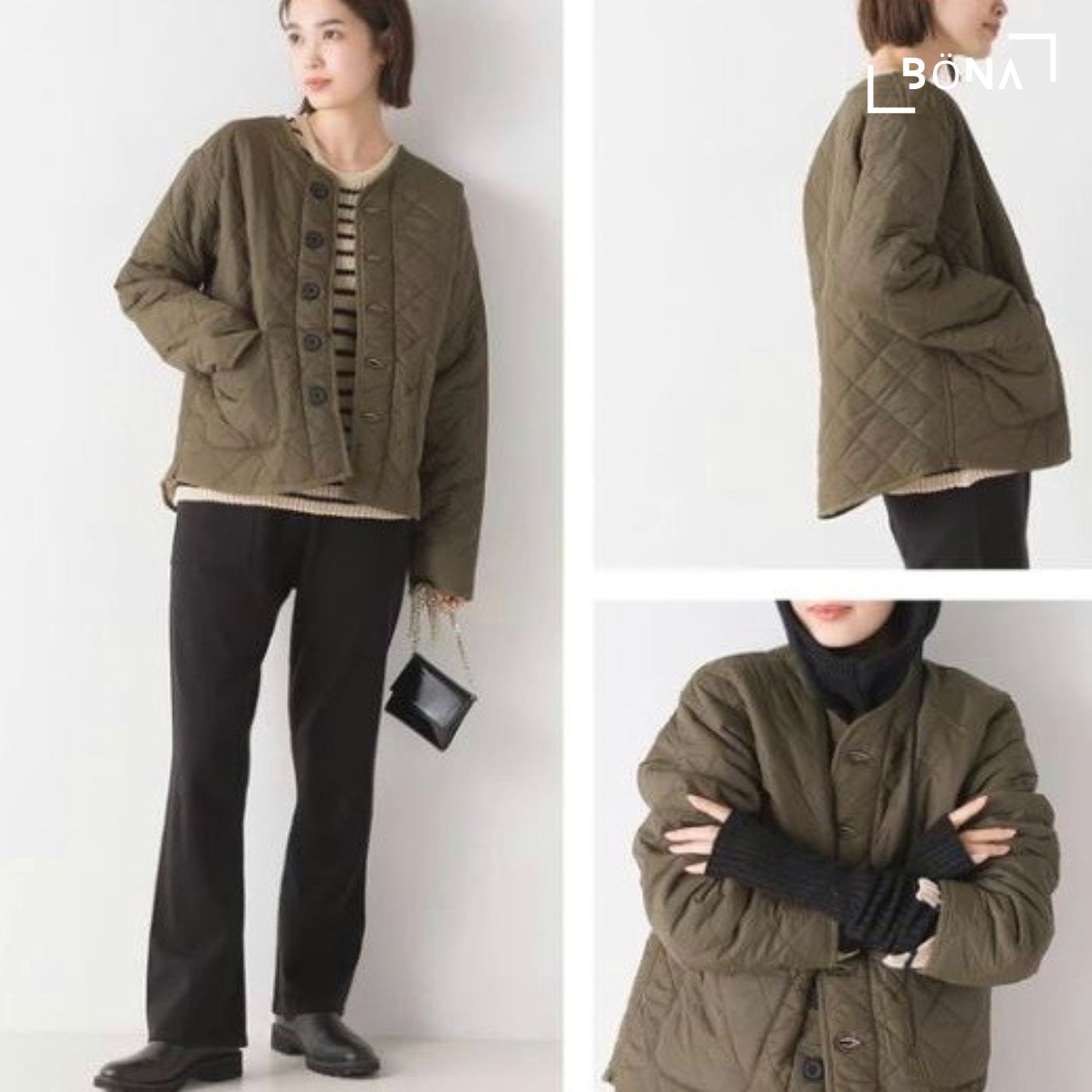 高密度尼龍無領外套 High Density Nylon Quilted Collarless Jacket