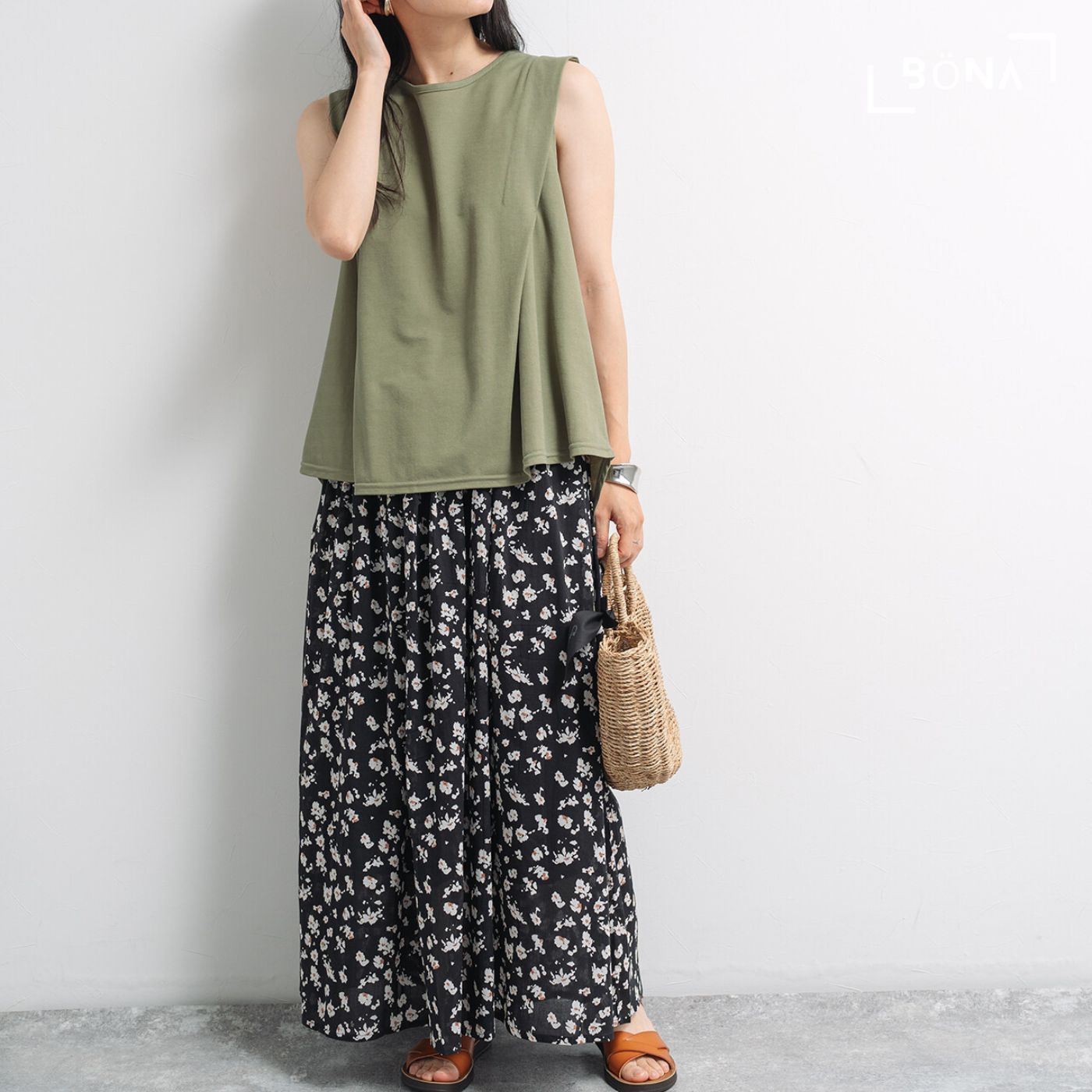 純棉印花半截裙 Cotton Flowral-Printed Skirt