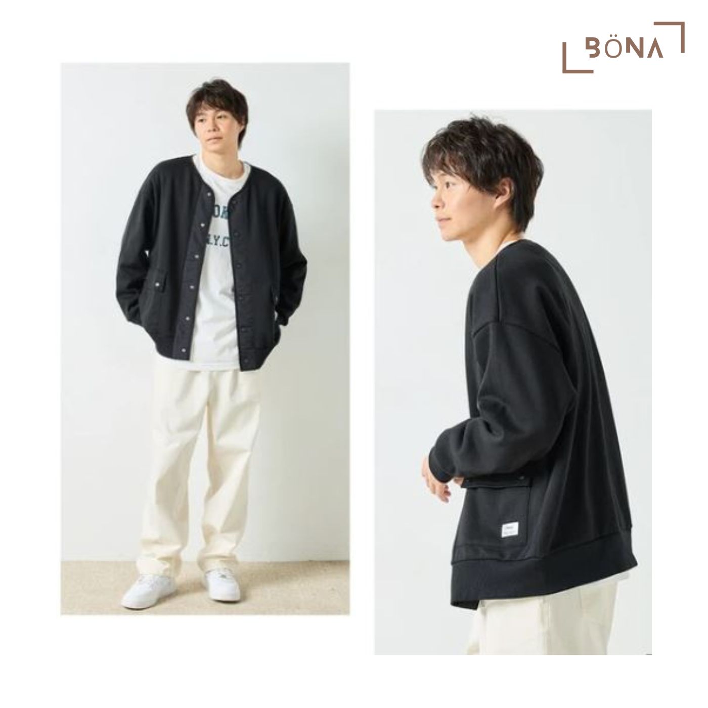 內絨口袋開胸外套 Brushed Back Flap Pocket Cardigan Blouson
