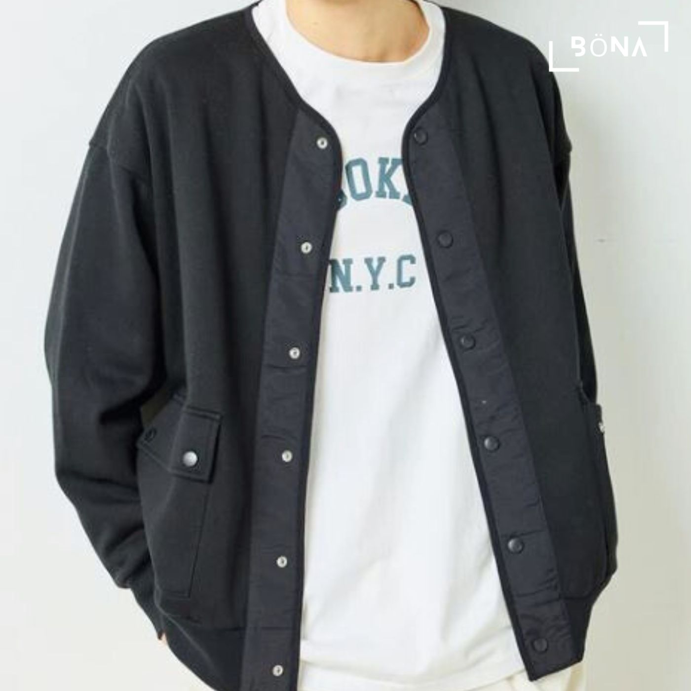內絨口袋開胸外套 Brushed Back Flap Pocket Cardigan Blouson