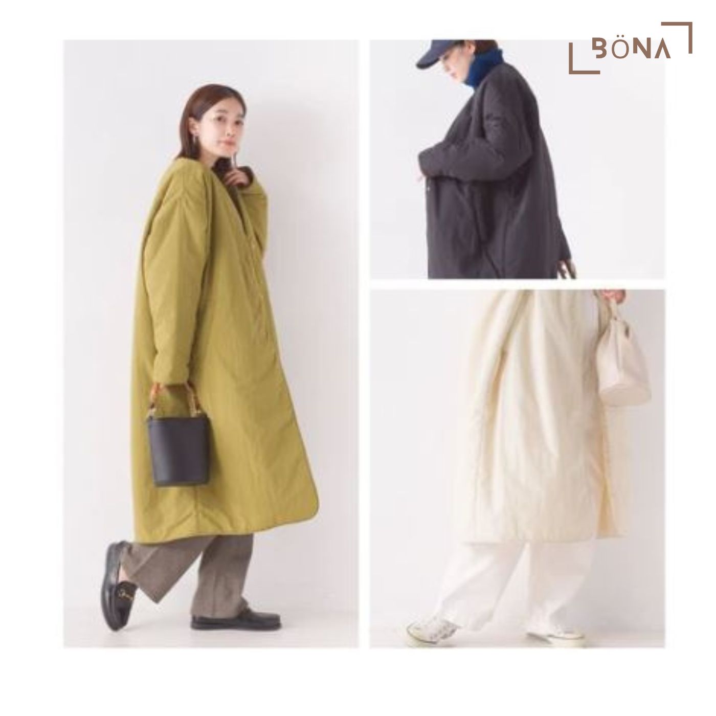 防潑水無縫無領長款大衣 Water-repellent Stitchless No-collar Long Coat