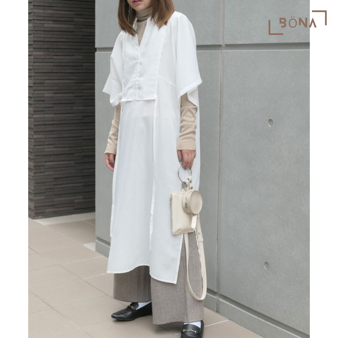 Lowy by Corners 長身襯衫連衣裙 Slub Georgette Kaftan Shirt Dress