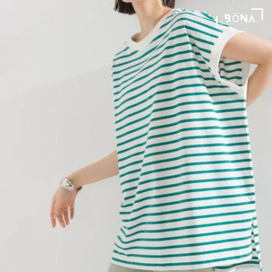 無袖T裇 Big Sleeveless Border T-shirt