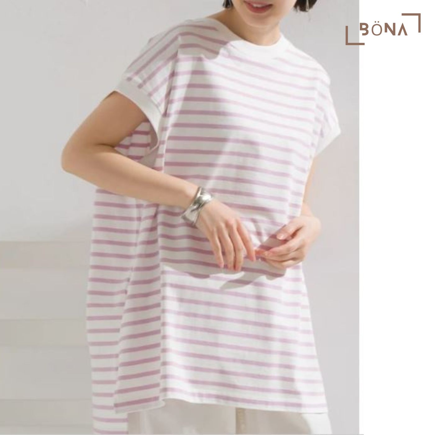無袖T裇 Big Sleeveless Border T-shirt