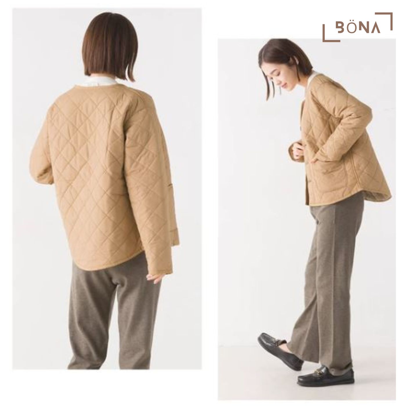 高密度尼龍無領外套 High Density Nylon Quilted Collarless Jacket