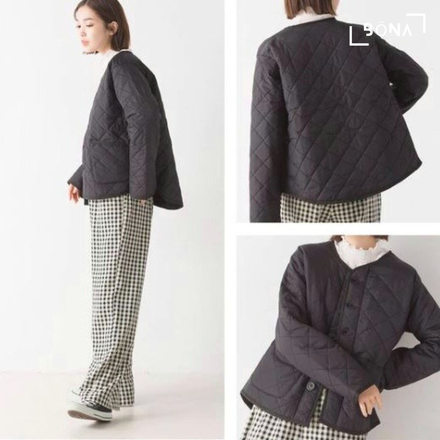 高密度尼龍無領外套 High Density Nylon Quilted Collarless Jacket