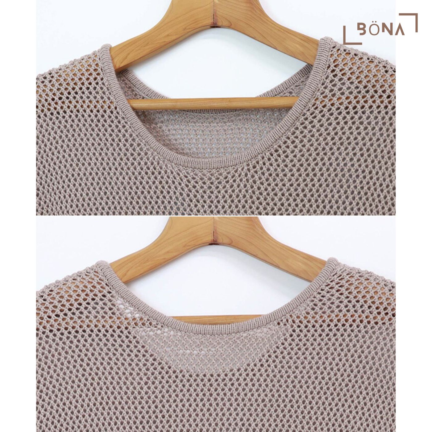 網眼針織束腰外衣配腰帶 Mesh Knit Tunic
